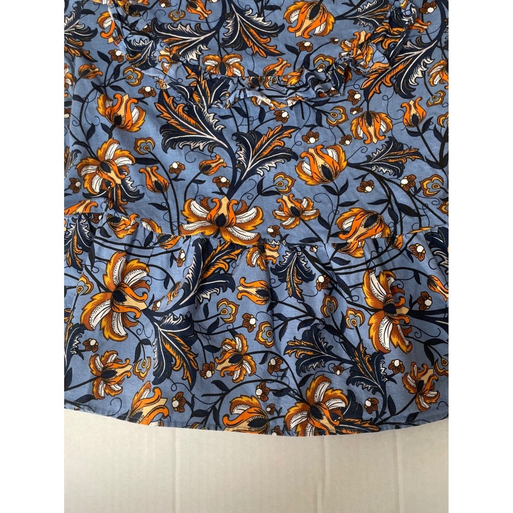 Zara Women's flutter Chest Floral Peplum Crop Top Short Sleeve Bohemian SZ S - Picture 4 of 7